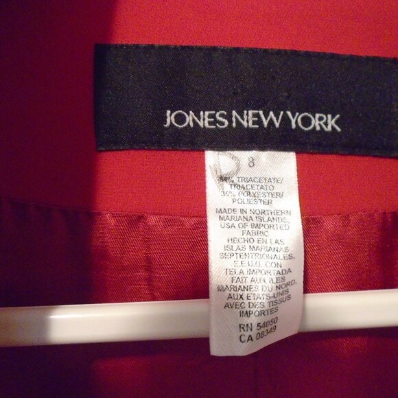 JONES NEW YORK WOMANS RED BLAZER SIZE 8 - Picture 3 of 3